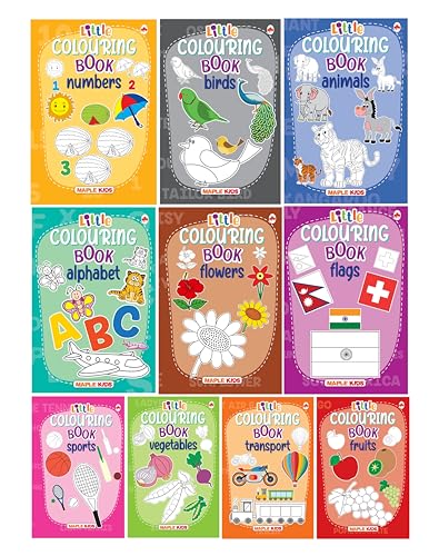 Little Colouring Books for Kids (Set of 10 Books) - Gift to children for painting, draw…