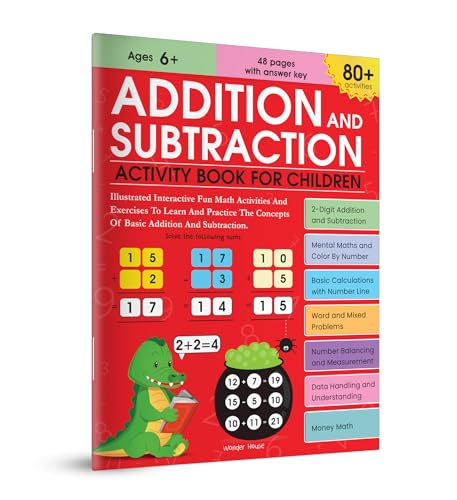 Addition And Subtraction Activity Book For Children - 80+ Activities Inside | Ages 5, 6…