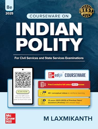Indian Polity Courseware (English), 8e by M Laxmikanth for UPSC 2026 | 40+ Conceptual V…