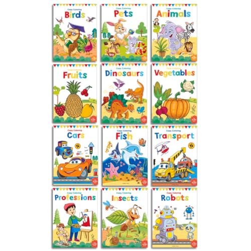 Colouring Books | Pack Of 12 Copy Colour Books For Children | Premium Paper Quality | W…