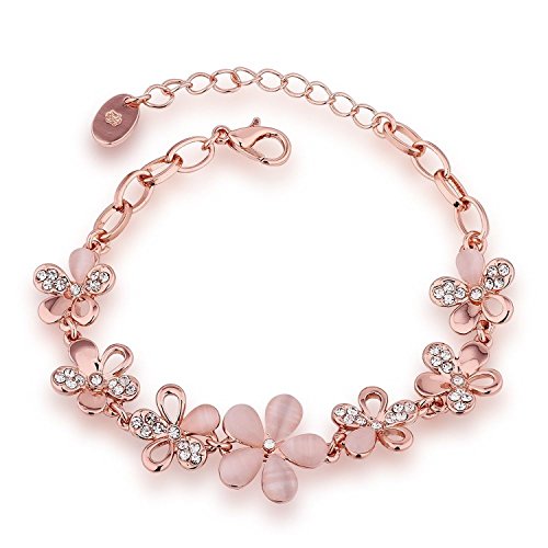 YouBella Jewellery Bracelets for Women Stylish Rose Gold Plated Crystal Bracelet Bangle…