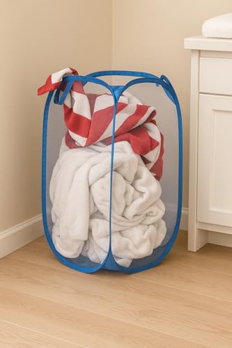 Kuber Industries Nylon Mesh Laundry Basket|Sturdy Material & Durable Handles|Netted Lig…
