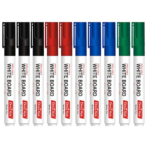 Soni Officemate Whiteboard Markers | Pack of 10 (Mix)| Black, Blue, Red & Green | 4.43…