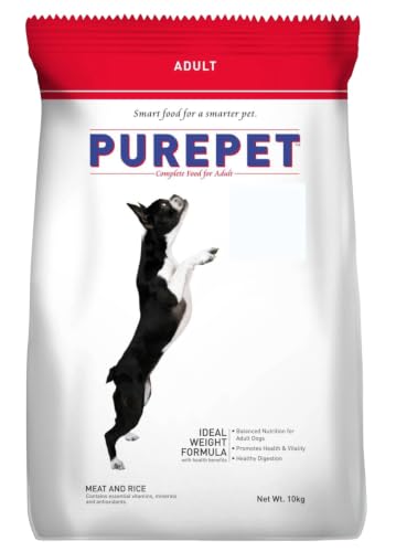 Purepet Adult Dry Dog Food 10kg | Meat & Rice Flavour | Promotes Health & Vitality | Im…