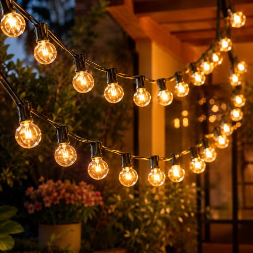 Quace G40 Outdoor String Lights 25FT with 25 Edison Bulbs, Waterproof Patio Lights, Gar…