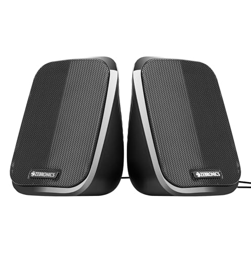 ZEBRONICS Fame, 2.0 USB Computer Speakers, 5 Watts, USB Powered, AUX, Volume Control Po…