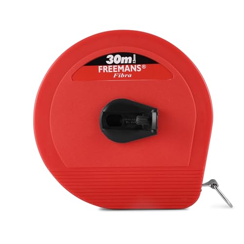 FREEMANS 30m:13 mm Fibra Fibreglass Measuring Tape - 30m/100ft With Unbreakable ABS Cas…