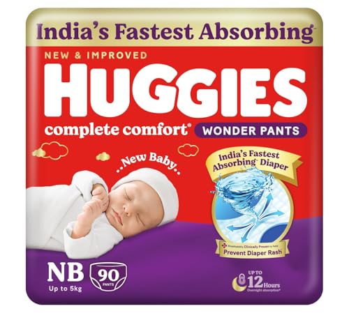 Huggies Complete Comfort Wonder Pants | Pant Style Baby Diapers Newborn Size (NB/XS), 9…