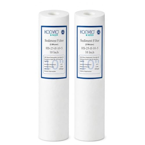 KONVIO NEER 10 Inch PP Spun Filter Cartridge, 5 Micron, High Density Polypropylene Pre…