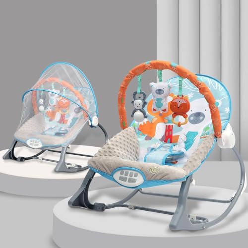 INFANTSO Baby Rocker & Bouncer for 0 to 2 Years (Blue), Portable Rocker for Newborn wit…