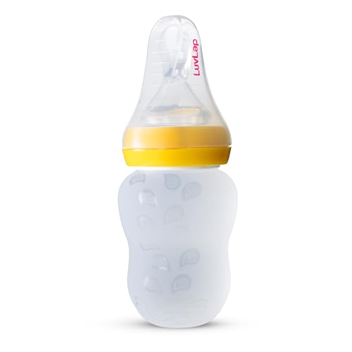 LuvLap Feeding Spoon with Squeezy Food Grade Silicone Feeder Bottle, for Infant Baby, 1…