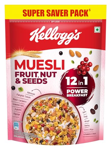 Kellogg's Muesli Fruit Nut & Seeds | 12 In 1 Power Breakfast | No Maida No Palm Oil | I…