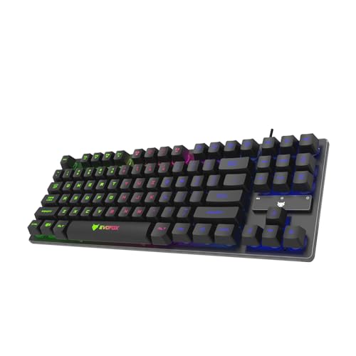 EvoFox Fireblade TKL Semi-Mechanical Gaming Keyboard with Rainbow Backlit& Breathing Ef…