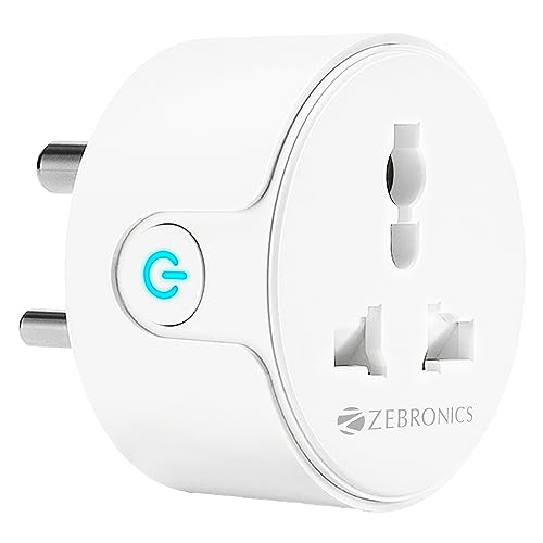 Zebronics ZEB-SP110, Smart Wi-Fi Plug Compatible with Google Assistant & Alexa, Support…