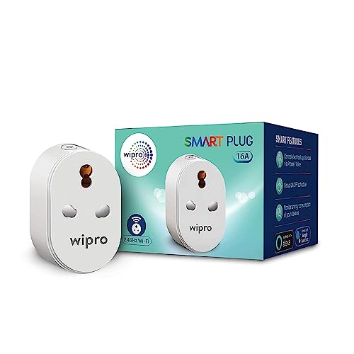 Wipro 16A Wi-Fi Smart Plug with Energy Monitoring- Suitable for Large Appliances like G…