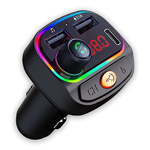 CRUST CS30 Car Bluetooth Device [Upgraded BT v5.3] with Call Receiver, FM Transmitter f…