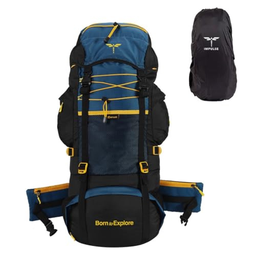Impulse Rucksack 75L Travel Hiking Blue Bag with Warranty