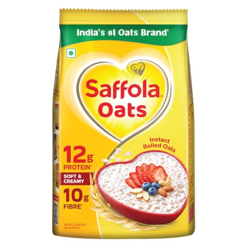 Saffola Oats, 1kg, 13g High Protein, 10g High Fibre | Instant Rolled Oats | Soft and Cr…