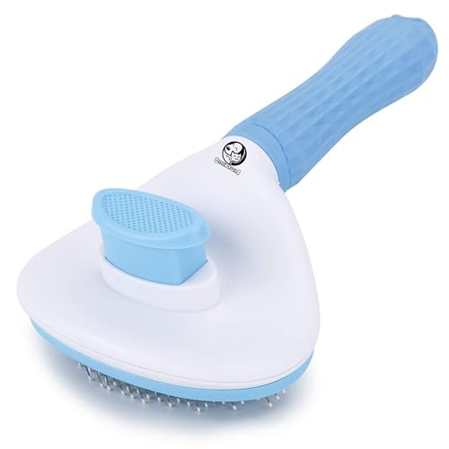 Foodie Puppies Self Cleaning Slicker, Pet Grooming Shedding Brush for Dogs and Cats (Pu…
