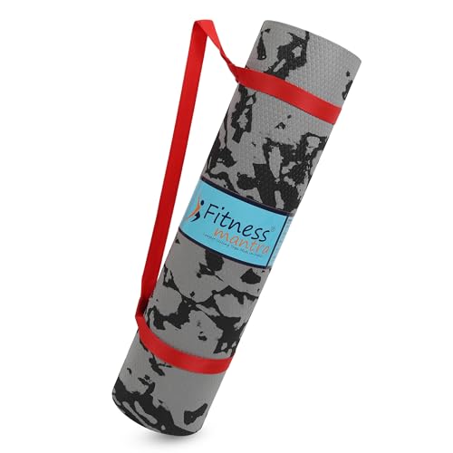 Fitness Mantra® 4mm Marble Design Anti Skid Yoga Mat for Men & Women| Qnty.-1 Pcs.|,Eth…