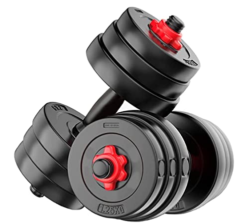Star X PRO PVC Adjustable Dumbbell Set 10Kg with 2 Dumbbell Rods 14'' Black |Durable, H…