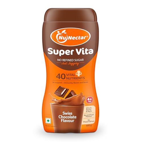 NuNectar Super Vita 500g | Nutrition Drink for Kids, No Sugar, No Junk, 40 Nutrients, Swiss…