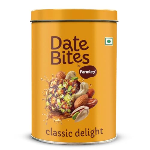 Farmley Date Bites I Dates Barfi Made with Dates, Pista, Cashews, Almonds, Honey and Pu…