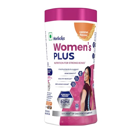 Horlicks Women's Plus Caramel Nutrition Drink 400 g Jar, Nutrition for strong Bones wit…