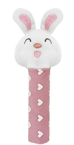 Pikipo Bunny Face Rattle Soft Toy(Plush) for Baby with Squeeze Handle for Squeaky Sound…