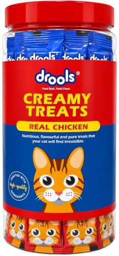 Drools All Life Stages Creamy Lickable Cat Treats 375g (15g x 25 Pieces, Jar) | Chicken…