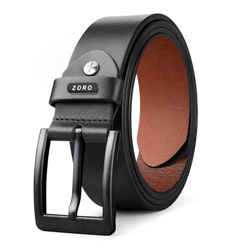 ZORO Men's Genuine Leather Belt for Men | Casual/Formal | Black | Size - 34