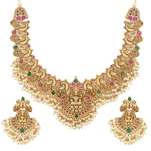 Shining Diva Fashion Latest Stylish Design Fancy Pearl Choker Traditional Temple Neckla…