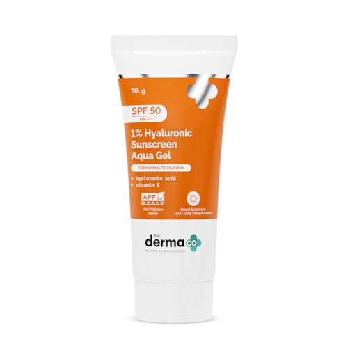 The Derma Co 1% Hyaluronic Sunscreen Aqua Gel SPF 50 PA++++ | Hydrating, Lightweight &…