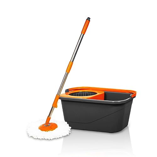 Chakaachak Eco Spin Bucket Mop with 4-Wheel Easy Move Design for Home