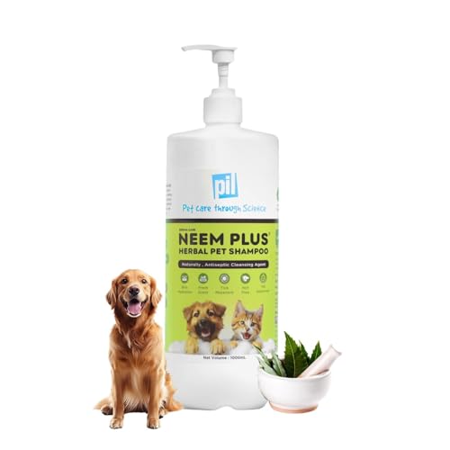 Pil Neem Plus Herbal Pet Shampoo 1000ml | Puppy Safe | Anti-Fungal, Anti-Ticks and Flea…