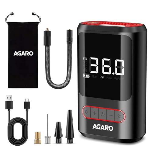 AGARO Galaxy Portable Tyre Inflator for Cars, Bikes, Bicycles & Balls, 150 PSI Pressure…