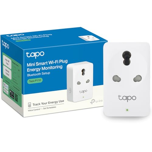 Tapo P110 16A Wi-Fi Smart Plug with Energy Monitoring, Suitable for High-Power Applianc…