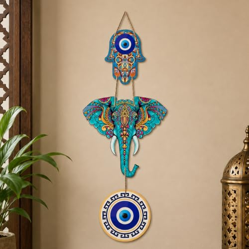 Artvibes Designer Elephant Wooden Wall Hanging For Luck Properity For Home Decoration |…