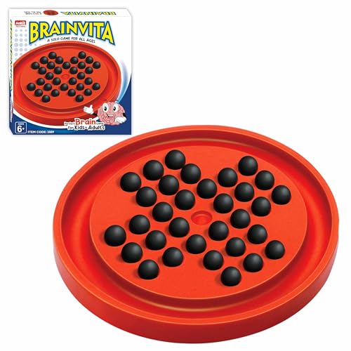 Ankit Toys & Games Brainvita Marble Solitaire Board Game Red for Kids & Adults 6+ Years…