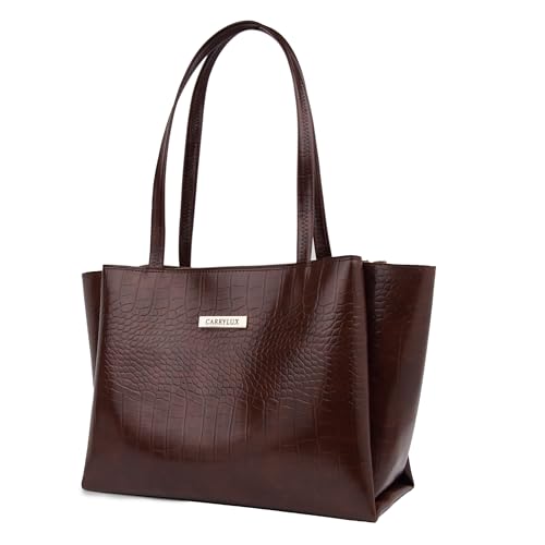Carrylux Large Capacity Croco Pattern Tote Bags For Womens Big Purses And Handbags Ladi…