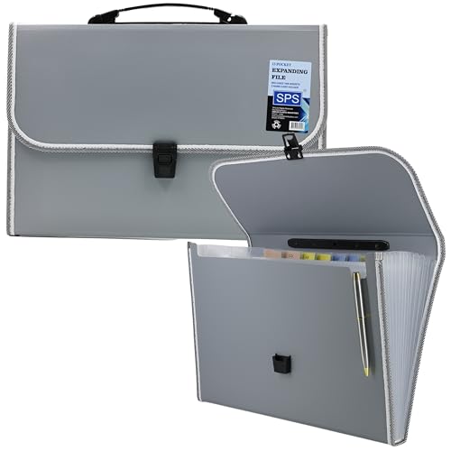 SPS 13 Pocket Expanding File Folder with Buckle Closure,Label Index and Handle for A4/F…