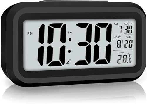 AERYS Digital Alarm Clock with 1 Year Warranty, Night Sensor, Date and Temperature Disp…