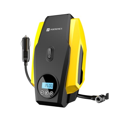 Portronics Vayu Lite Portable Tyre Inflator for Car, Bike, Cycle with 150 PSI Pressure,…
