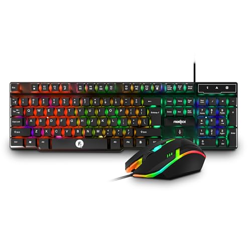 FRONTECH Wired Gaming Combo Keyboard and Optical Mouse with RGB Backlight Effects| 104…