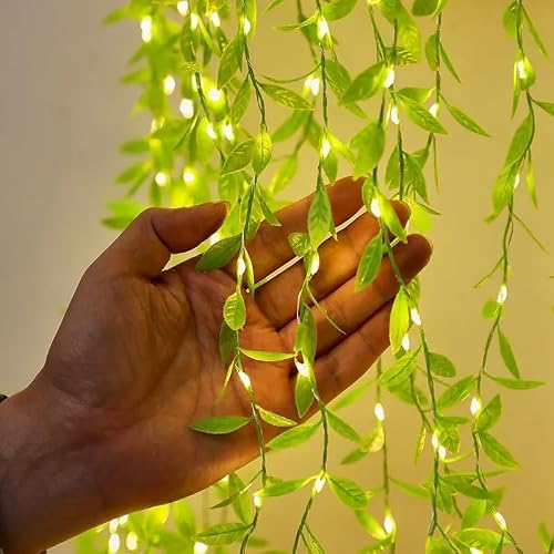 One94Store Artificial Leaf Curtain Lights – 200 LED Warm White Fairy String Lights, 3x1…