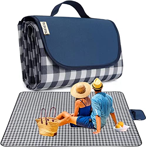 Picnic Blanket Outdoor, Large Beach Blanket Waterproof Sandproof, 70" x 59" Foldable Wa…