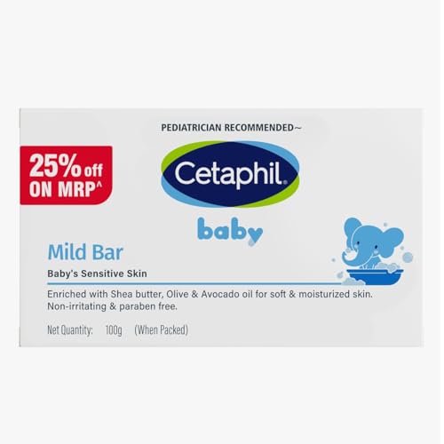 Cetaphil Baby Mild Cleansing Bar for Newborns & Babies 100 gm | With Shea Butter, Avoca…