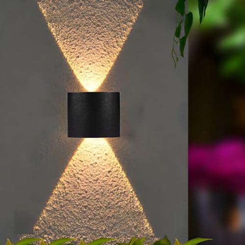PIXORA Waterproof Up Down Led Wall Lamp, Aluminium IP65 Body 1+1 Ray, Warm White, Indoo…