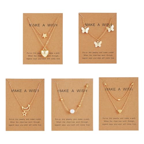 Shining Diva Fashion 5 Pcs Latest Stylish Heart Butterfly Pearl Necklace Jewellery Set…