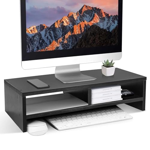 EVETO Wooden Monitor Stand With Storage Organizer For Desk, Tables, Office, Home, Studi…
